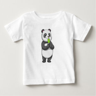 Camiseta Para Bebê Panda com picolé
