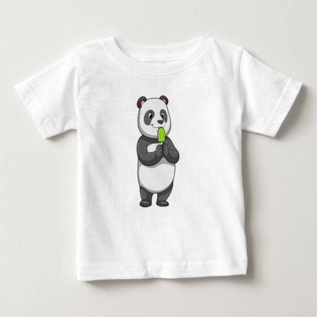 Camiseta Para Bebê Panda com picolé (Frente)