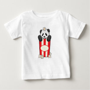 Camiseta Para Bebê Panda com pipoca