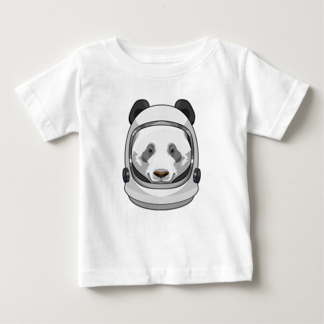 Camiseta Para Bebê Panda como astronauta com Helmet (Frente)