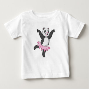 Camiseta Para Bebê Panda como Ballerina no Balé