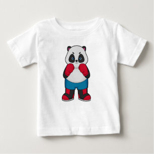 Camiseta Para Bebê Panda como Boxer com luvas "in a box"