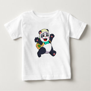 Camiseta Para Bebê Panda como Estudante