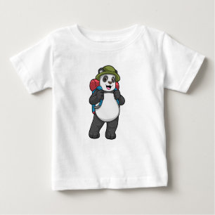 Camiseta Para Bebê Panda como Hiker com mochila