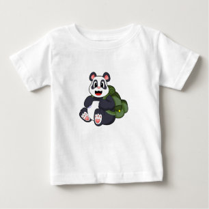 Camiseta Para Bebê Panda como Hiker com mochila