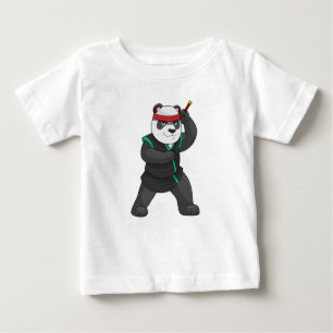 Camiseta Para Bebê Panda como Ninja em Figurino