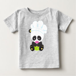 Camiseta Para Bebê Panda cozinhar, Panda Bajuladora, Panda com Rosqui
