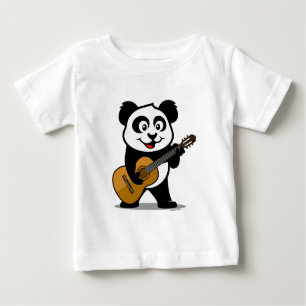 Camiseta Para Bebê Panda da guitarra