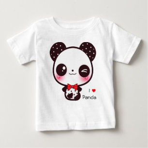 Camiseta Para Bebê Panda de Kawaii