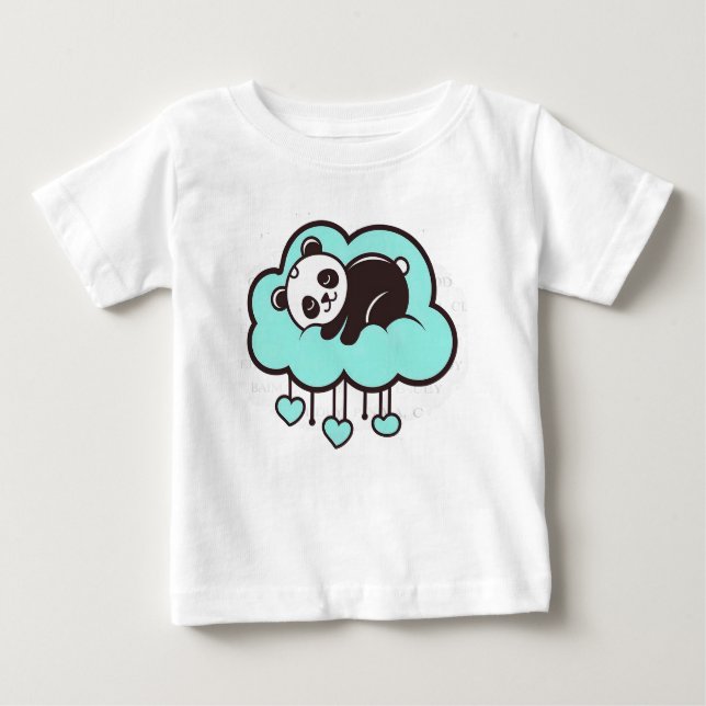 Camiseta Para Bebê Panda do estilo cartoon bonito (Frente)