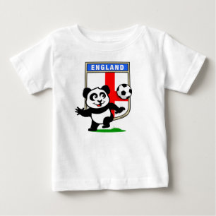 Camiseta Para Bebê Panda do futebol de Inglaterra (camisas leves)