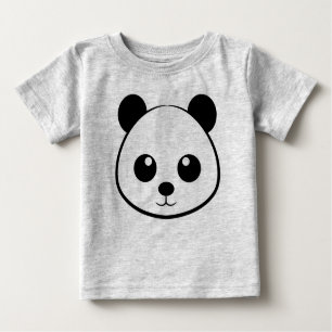 Camiseta Para Bebê Panda face Drawing