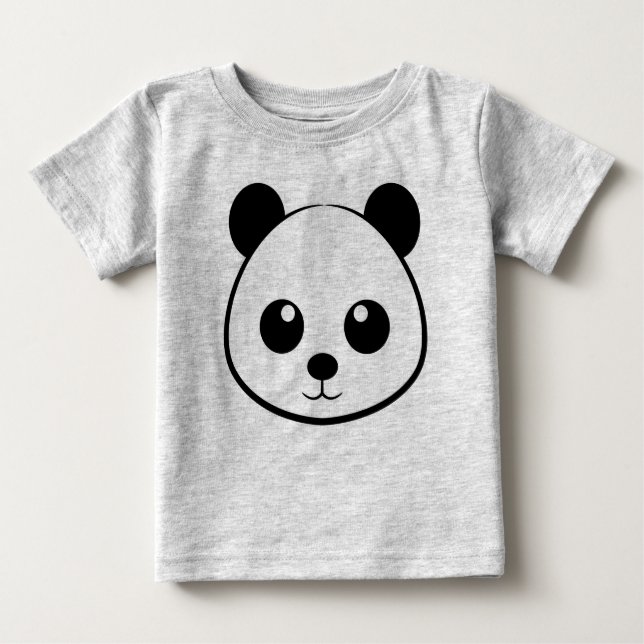 Camiseta Para Bebê Panda face Drawing (Frente)