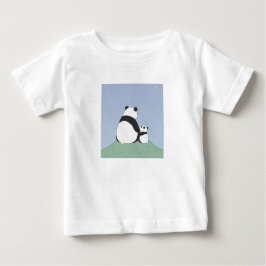 Camiseta Para Bebê Panda Fofo Sob as Estrelas