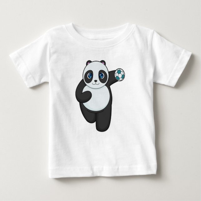 Camiseta Para Bebê Panda Handball Handball (Frente)