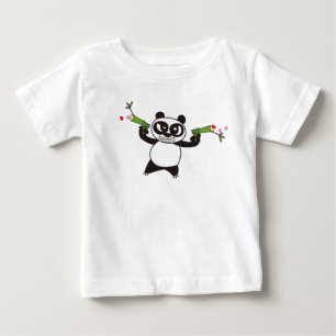 Camiseta Para Bebê Panda irritada 28 da cara