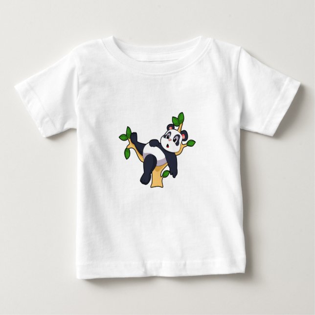 Camiseta Para Bebê Panda na árvore (Frente)