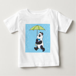 Camiseta Para Bebê Panda na chuva