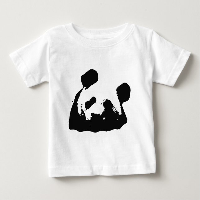 Camiseta Para Bebê Panda Pop de Arte Negra (Frente)