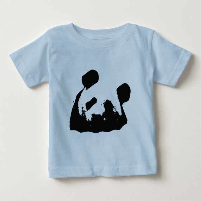 Camiseta Para Bebê Panda Pop de Arte Negra (Frente)
