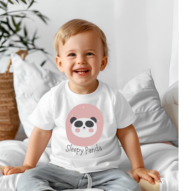 Camiseta Para Bebê Panda sonolenta (Criador carregado)