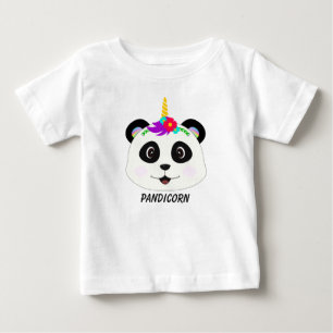 Camiseta Para Bebê Panda Unicorn Bonita