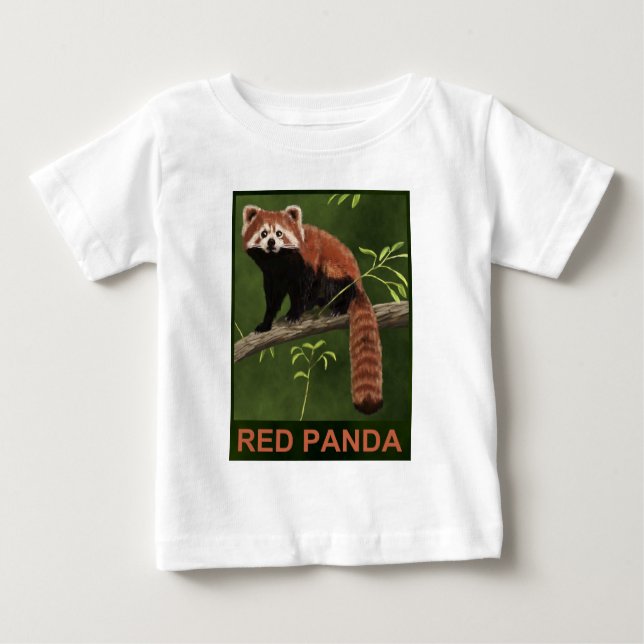 Camiseta Para Bebê Panda vermelha (Frente)