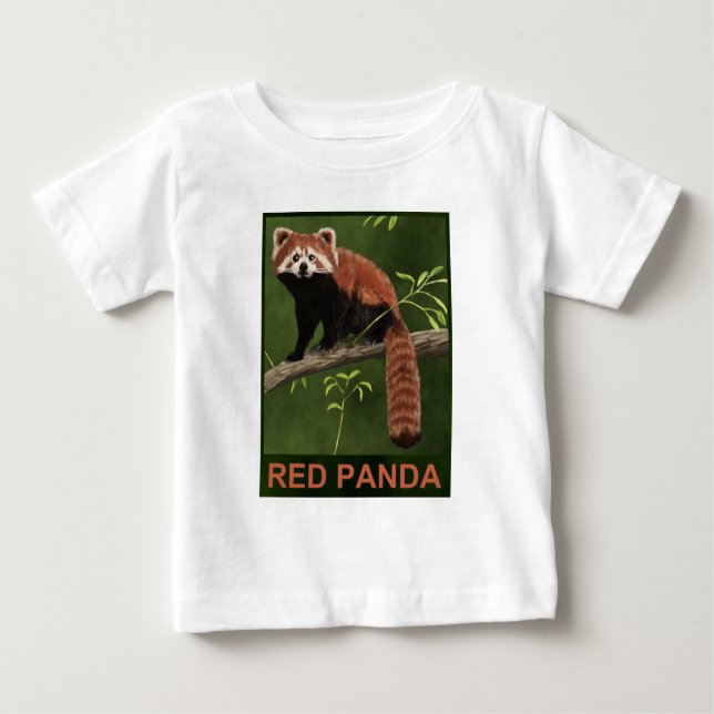 Camiseta Para Bebê Panda vermelha (Frente)