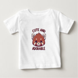 Camiseta Para Bebê Panda Vermelha Bonita e Adorável