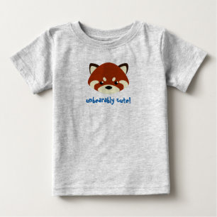 Camiseta Para Bebê Panda vermelha bonito