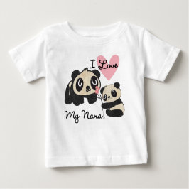 Camiseta Para Bebê Pandas I Love My Nana Baby Tutu