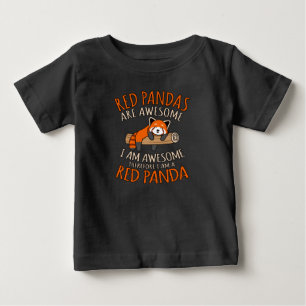 Camiseta Para Bebê Pandas Vermelhas São Incríveis Pet Animal Panda 