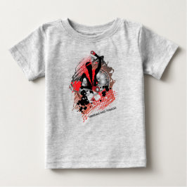 Camiseta Para Bebê Panman do Carnaval abstrato em Branco Vermelho e P