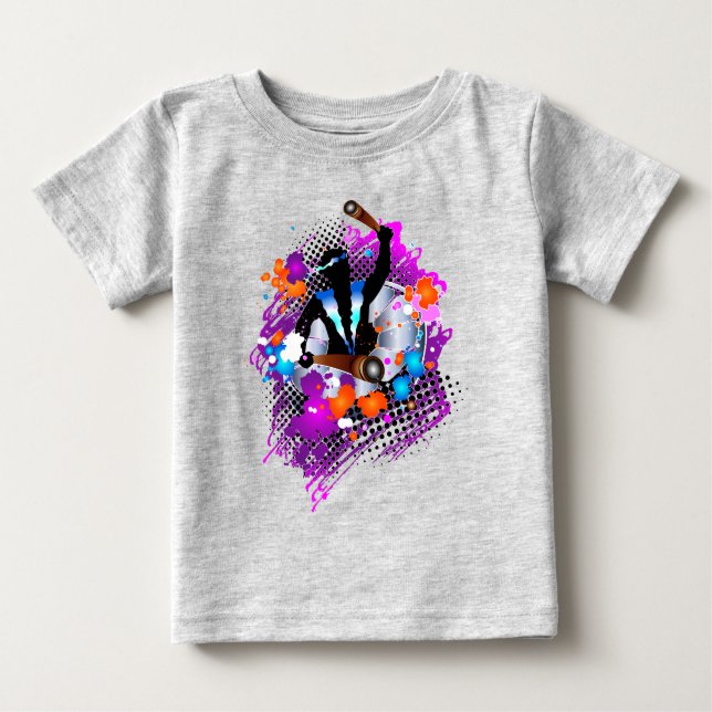 Camiseta Para Bebê Panman do Carnaval Vibrante abstrato (Frente)