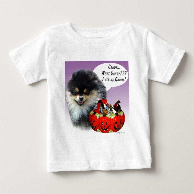 Camiseta Para Bebê Panorama (blktan) de Halloween (Frente)