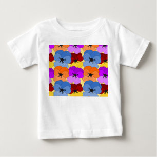 Camiseta Para Bebê Pansy Collage