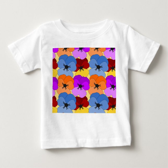 Camiseta Para Bebê Pansy Collage (Frente)