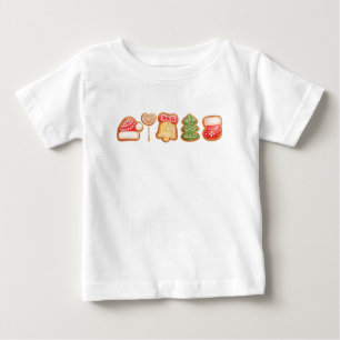 Camiseta Para Bebê Pão-pão Festivo Legal Trendência Natal