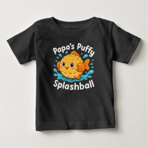 Camiseta Para Bebê Papá Puffy Splashball - Peixe-Água Engraçado