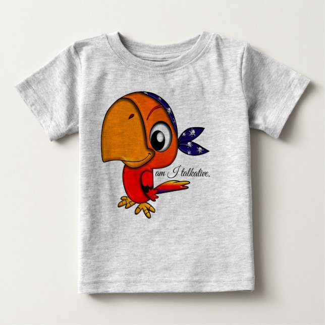 Camiseta Para Bebê papagaio (Frente)
