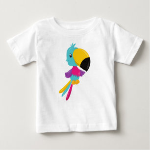 Camiseta Para Bebê Papagaio Colorido, Papagaio Gelado, Papagaio Tropi