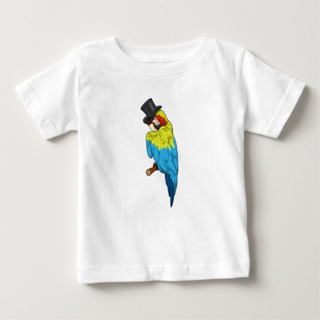 Camiseta Para Bebê Papagaio com Cilindro (Frente)