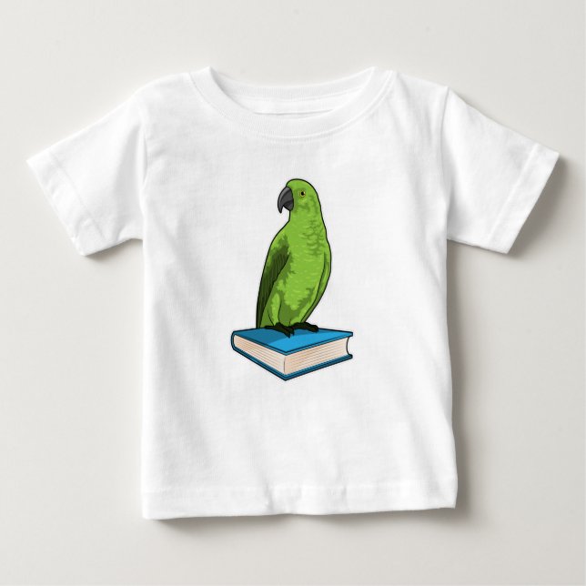 Camiseta Para Bebê Papagaio com Livro (Frente)