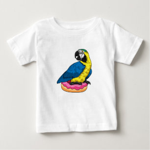 Camiseta Para Bebê Papagaio com Rosquinha