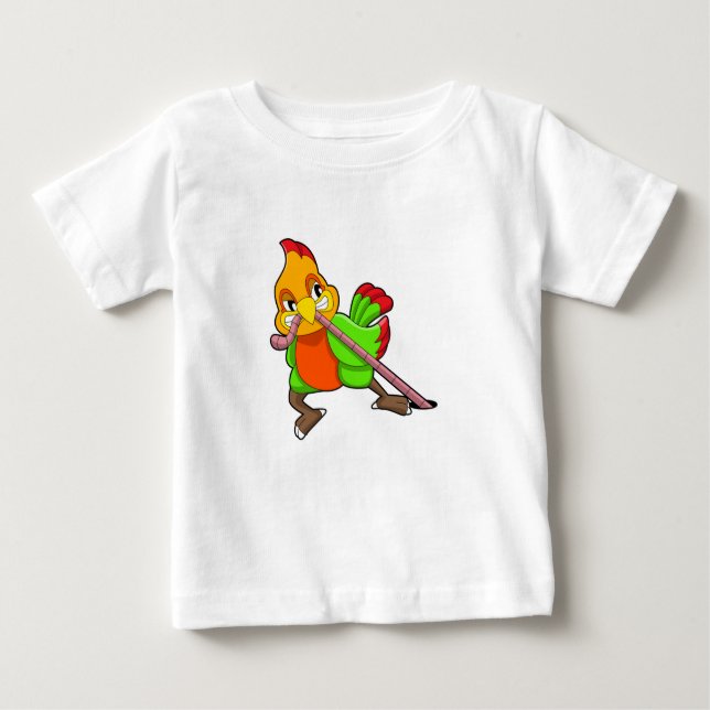 Camiseta Para Bebê Papagaio com verme (Frente)