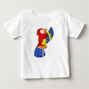 Camiseta Para Bebê Papagaio como Cantor com Microfone