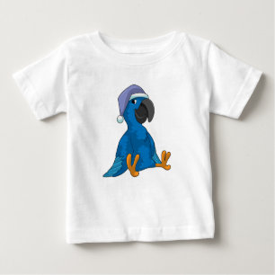 Camiseta Para Bebê Papagaio dormindo com Nightcap