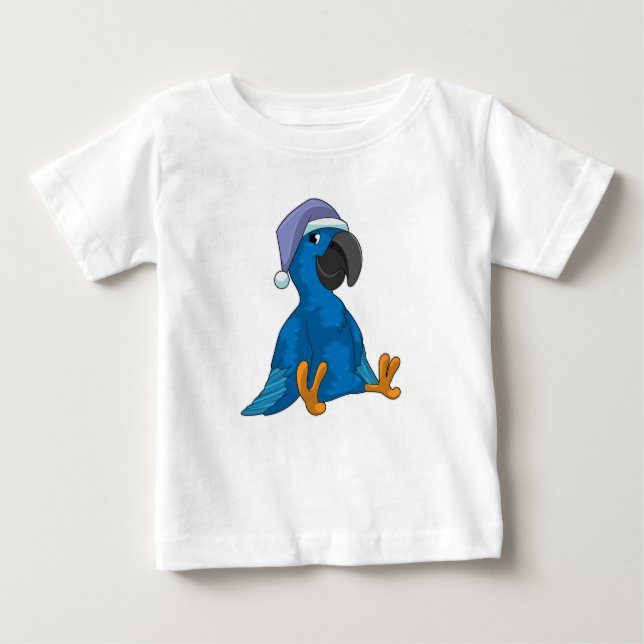 Camiseta Para Bebê Papagaio dormindo com Nightcap (Frente)