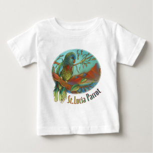 Camiseta Para Bebê Papagaio tropical de St Lucia