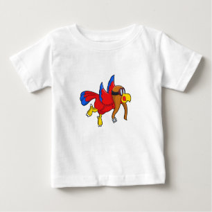 Camiseta Para Bebê Papagaio voando como piloto